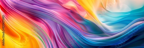 3d Render Abstract Background With Colorful Neon Line 