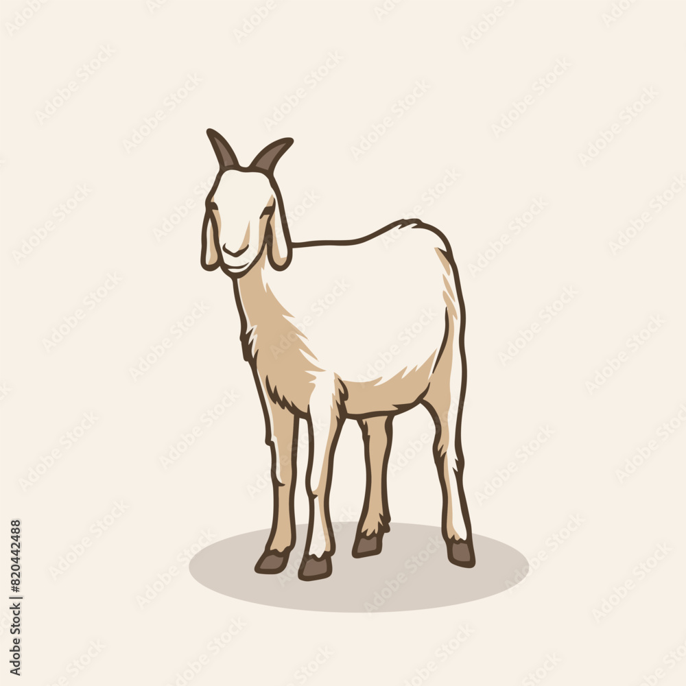 Obraz premium Eid Al Adha Mubarak Goat Hand Drawing Vector Illustration
