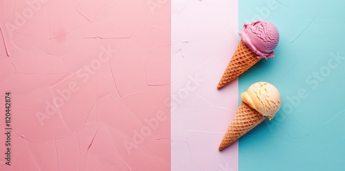Indulge in Pastels: Ice Cream Bliss on a Colorful Canvas © Iswanto