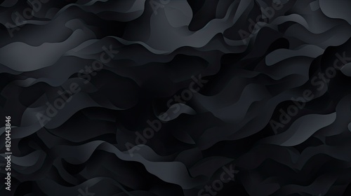 Deep, dark abstract background with elegant, flowing wave patterns, creating a sophisticated and mysterious texture perfect for modern digital design and artistic backdrops
