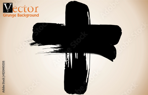 Plus symbol. Sign in hand drawn style. Illustration isolated on white background. plus symbol in brush stroke drawing