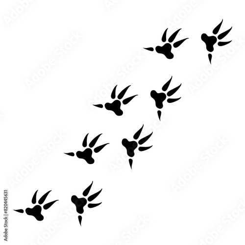 Vector silhouette of chicken footprints on white background. Chicken feet pattern for wallpaper, poster, logo. © Agussetiawan99