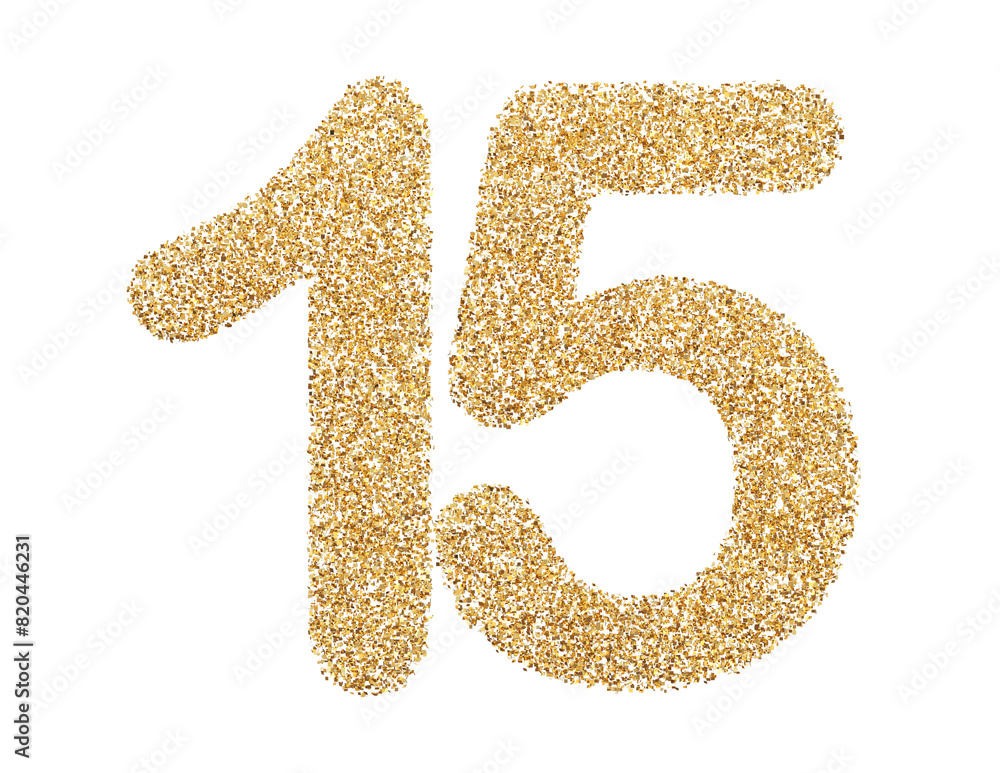 Gold glitter number 15 Gold glitter number 15