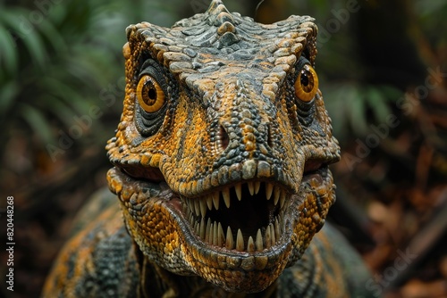 Journey to the Jurassic  world of dinosaurs  extinct species with big  strong  toothy predators  prehistoric era and the fascinating realm of ancient reptiles