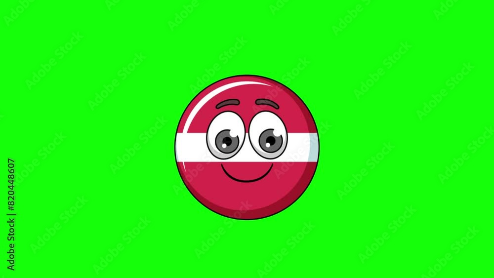flag of latvia emoticon emoji with a face savoring food, cartoon animation flag of latvia emoticon emoji with a face savoring food, cartoon animation