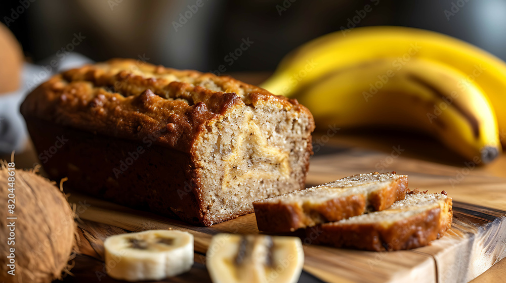 Coconut Flour Banana Bread recipe. Generative AI Coconut Flour Banana Bread recipe. Generative AI