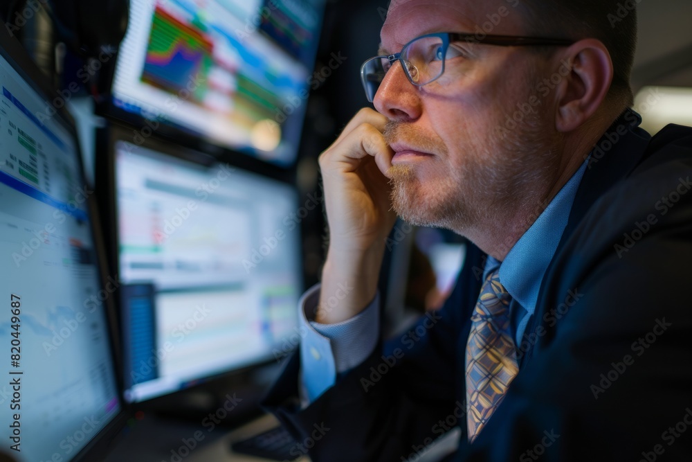 A stock broker attending a training seminar to learn about new investment strategies and tools, Generative AI A stock broker attending a training seminar to learn about new investment strategies and tools, Generative AI