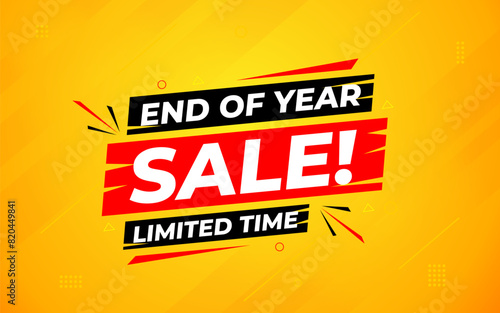 End of Year sale offer banner template. stock clearance background. end of year banner template design for web or social media, Sale special offer. abstract vector design.