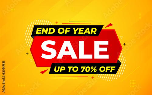 End of Year sale offer banner template. stock clearance background. end of year banner template design for web or social media, Sale special offer. abstract vector design.