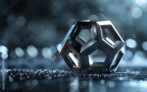 Dodecahedron Abstract background A 3D shape with twelve pentagonal faces photo