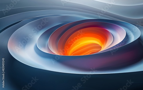 Ellipse Paraboloid Abstract background A 3D shape resembling an elongated bowl photo