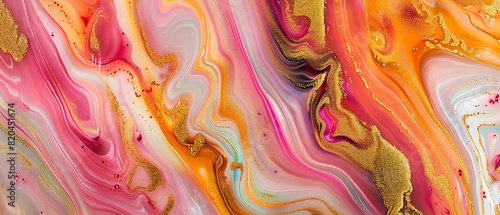 Opulent Gold Liquid Marble Swirls on Shimmering Background