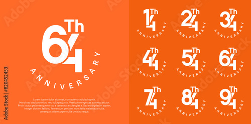 anniversary set vector design with white color for celebration moment