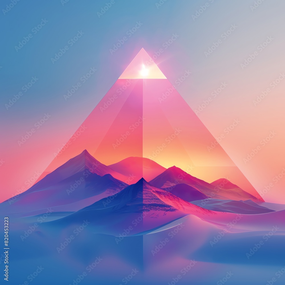 Pyramid Abstract background A 3D shape with a polygon base and triangular faces that meet at a vertex Pyramid Abstract background A 3D shape with a polygon base and triangular faces that meet at a vertex