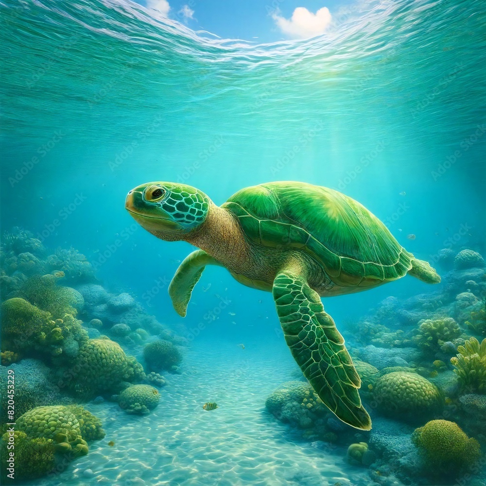 Fototapeta premium green sea turtle