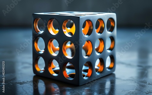 Truncated Cube Abstract background A cube with its corners cut off photo