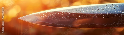 A sleek, sharp knife with an imaginative setting, a unique background, and blurred copy space photo