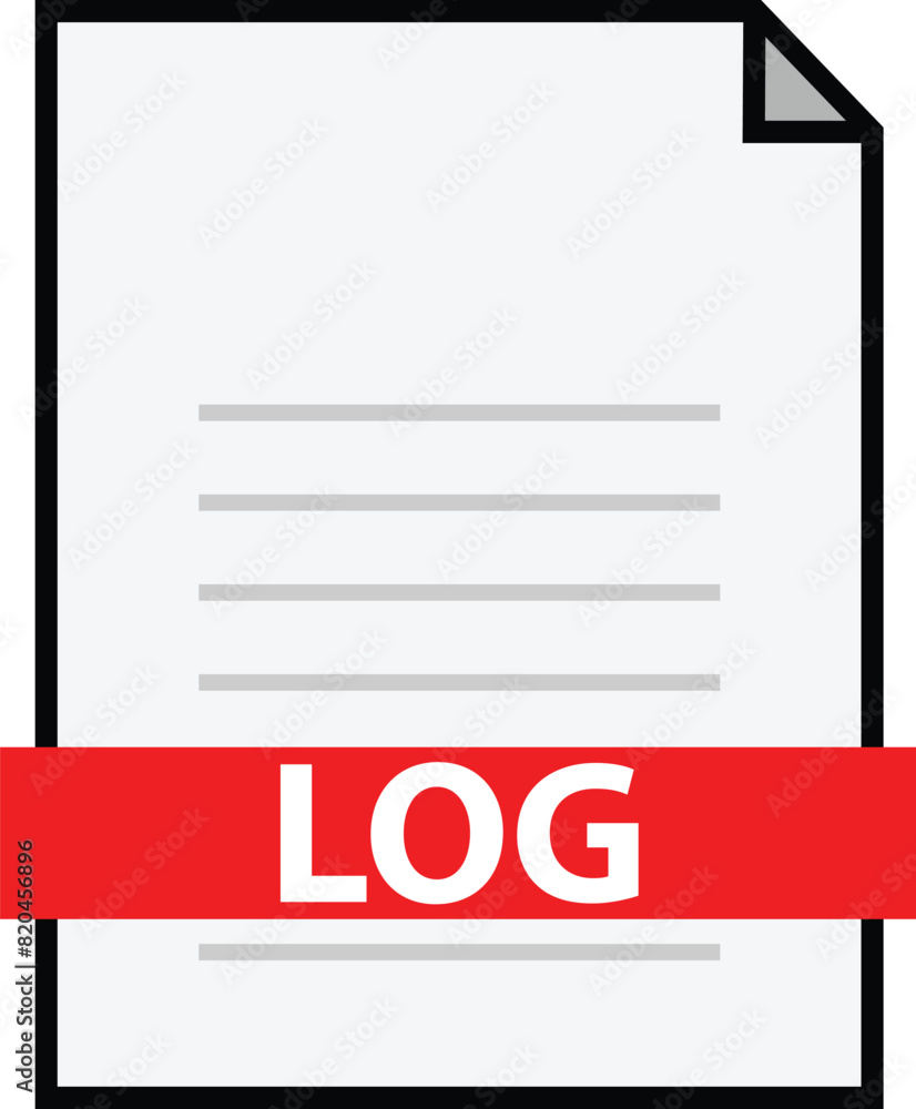 Log file icon. Logs sign. Pictograph of format file log extension for template logo. document symbol. flat style. Log file icon. Logs sign. Pictograph of format file log extension for template logo. document symbol. flat style.