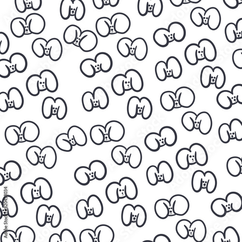 The eared faces of dogs or cartoon pets form a veterinary or zoological background.