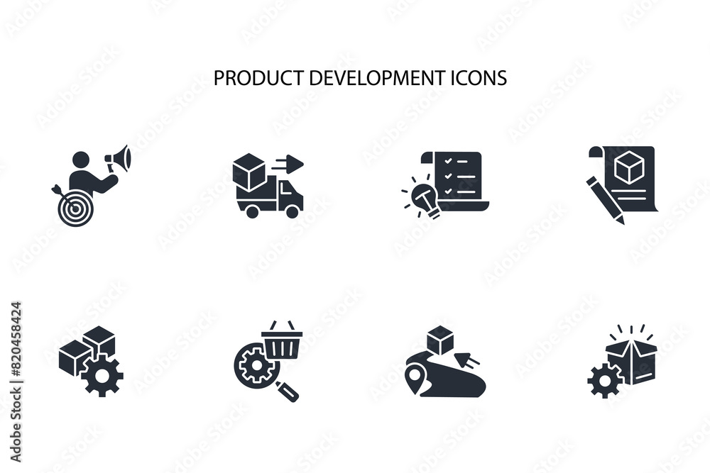 Product development icon set.vector.Editable stroke.linear style sign for use web design,logo.Symbol illustration. Product development icon set.vector.Editable stroke.linear style sign for use web design,logo.Symbol illustration.