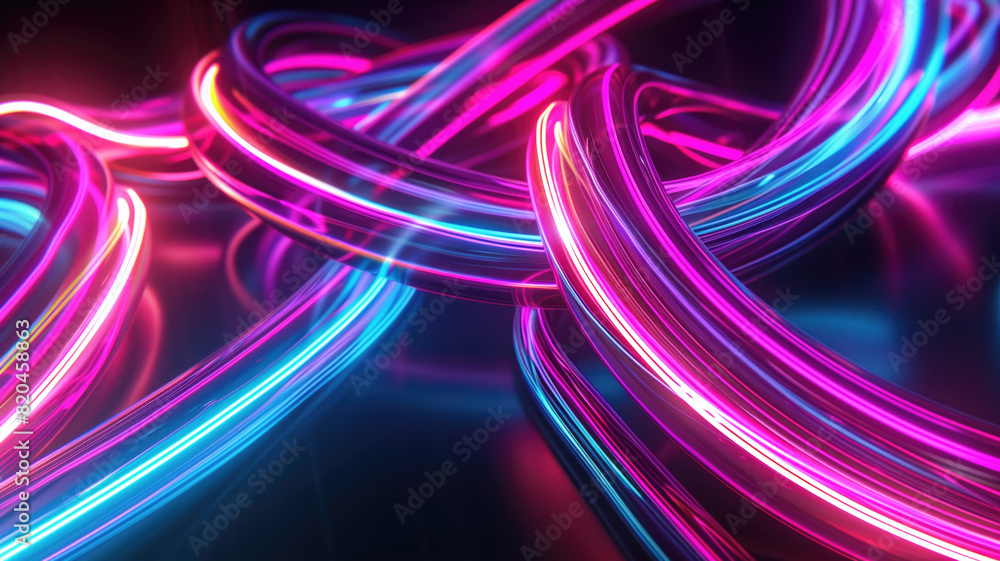 3d render, abstract futuristic neon background with glowing ascending lines. Fantastic wallpaper Generative AI 3d render, abstract futuristic neon background with glowing ascending lines. Fantastic wallpaper Generative AI