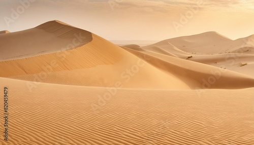 Vast Serene Sandy Desert Landscape