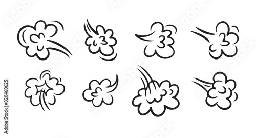 Comic fart cloud. Bad stink balloon. Smoke gas cloud in comic style. Explosion, angry breath.