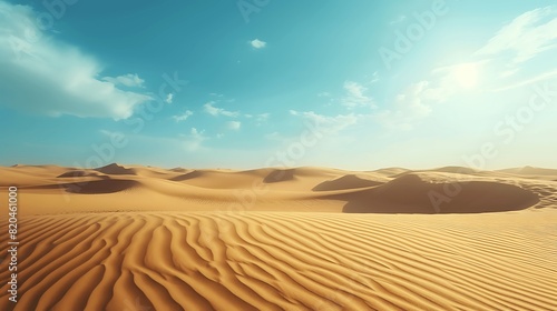 Beautiful view of the desert covered with wind-swept sand. Generative AI © ceoJAHID