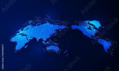 Abstract scanning global technology background. world map. Digital innovation concept effect of anaglyph and TV interference and Breaking news  vector design