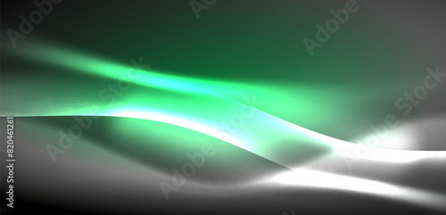 Neon-lit waves surge across background, mesmerizing dance of luminescence and motion. Dynamic backdrop captures essence of energy and modern aesthetics