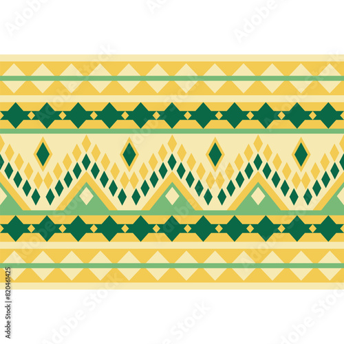 Geometric ethnic seamless pattern with shapes
