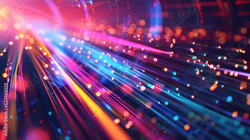 Light lines  fiber optics  speed lines  futuristic background. data transmission   high speed internet s