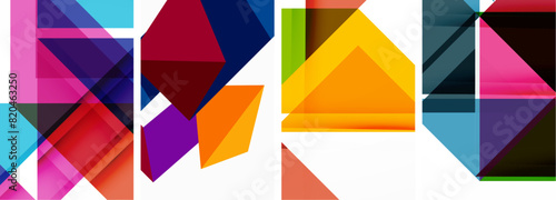 Set of abstract random triangle composition backgrounds. Vector illustration for for wallpaper, business card, cover, poster, banner, brochure, header, website