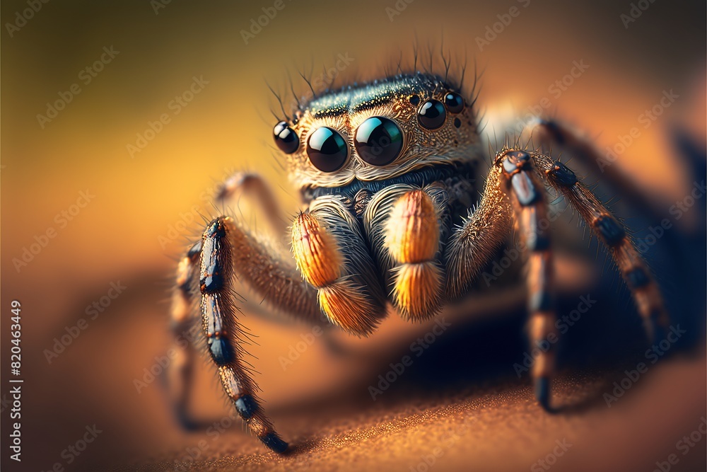 Close-up of the head of a small insect with two vibrant eyes Close-up of the head of a small insect with two vibrant eyes