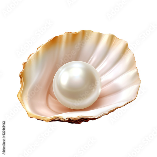 pearl in shell, isolated on transparent background Remove png, Clipping Path, pen tool 