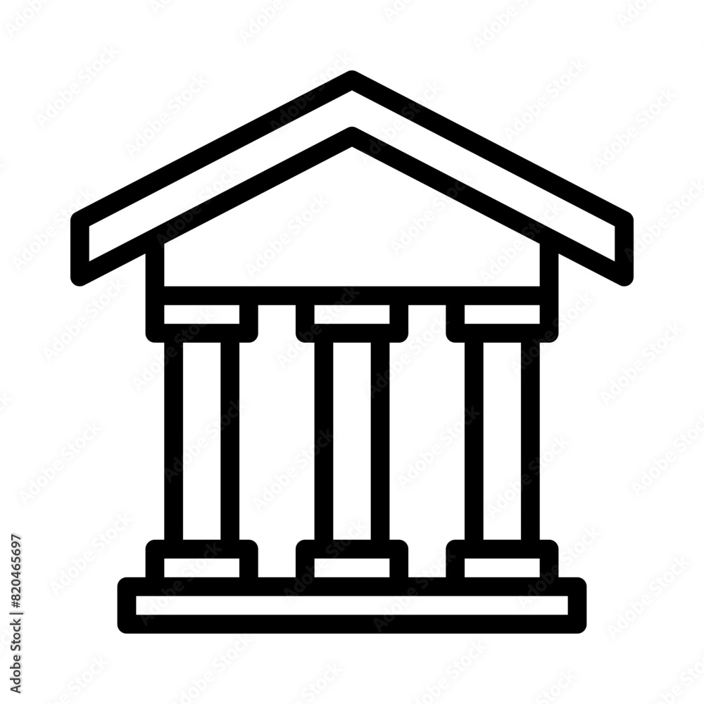 bank icon or logo illustration outline black style bank icon or logo illustration outline black style
