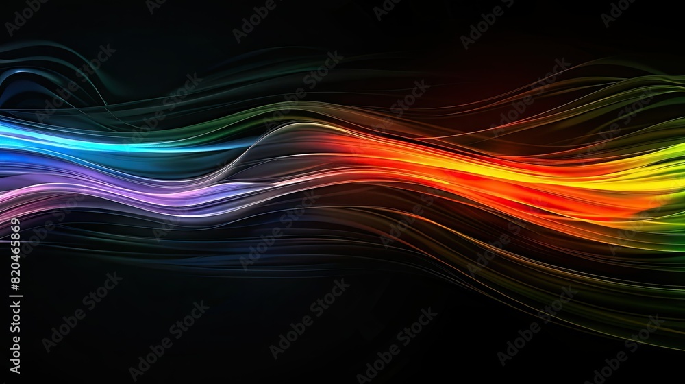 Fototapeta premium Abstract spectrum of light painting streaks on black background