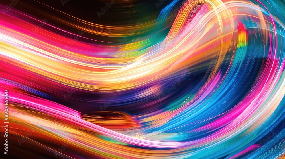 Abstract spectrum of light painting streaks on black background Abstract spectrum of light painting streaks on black background