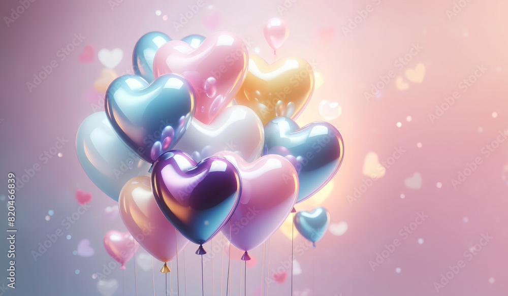 Valentine's Day Balloon Party Heart Love Banner