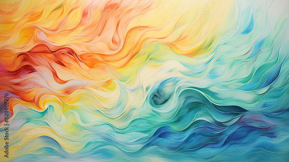 Abstract swirls of colorful paint on canvas Abstract swirls of colorful paint on canvas