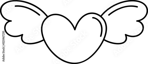 Cute heart doodle element vector