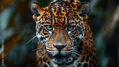 Close-up of exotic jaguar displaying fierce expression © vectorizer88