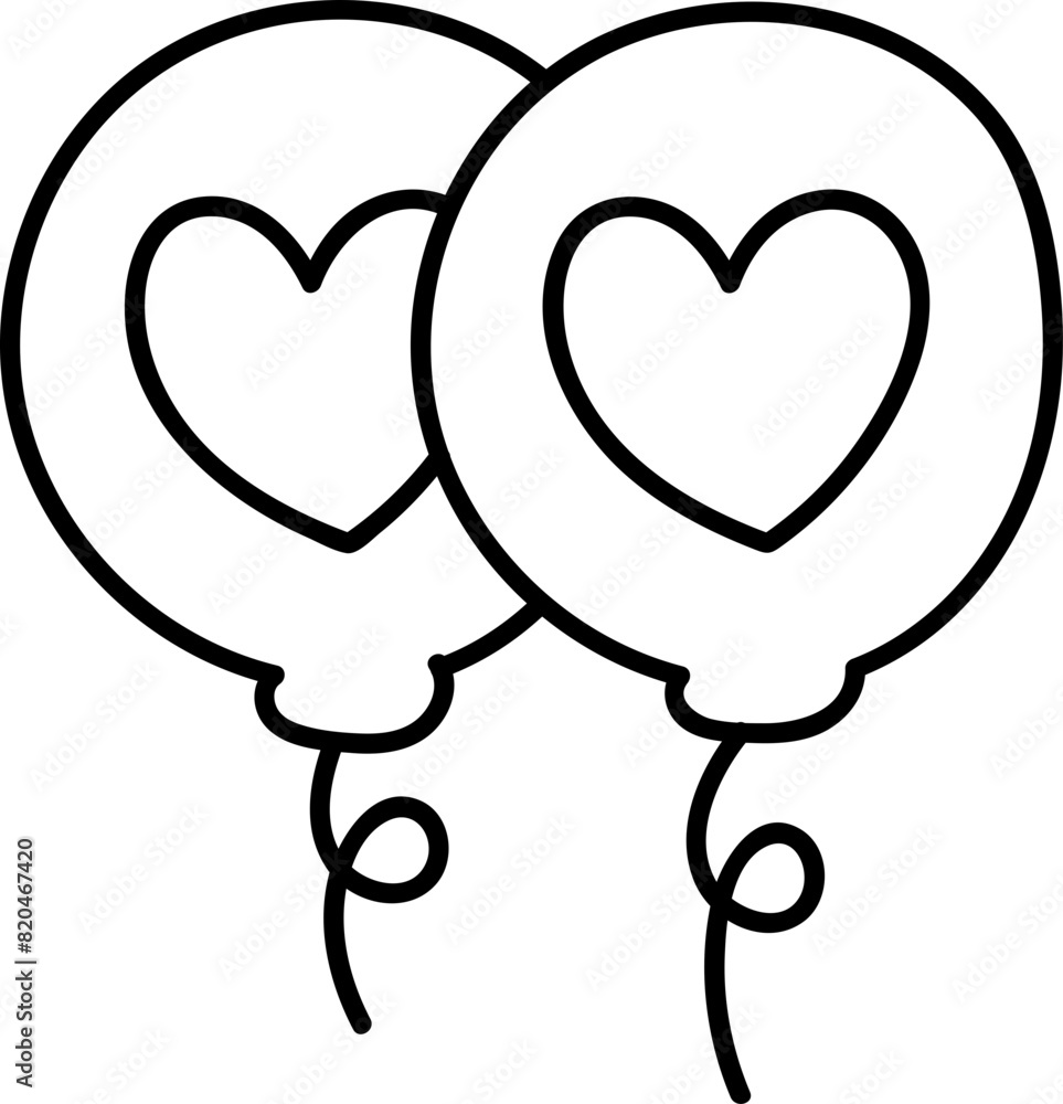 Cute heart balloon element vector Cute heart balloon element vector