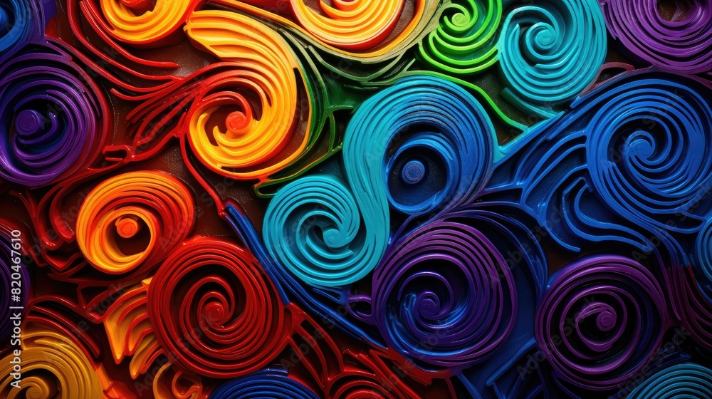 Abstract swirls of colorful paint on canvas Abstract swirls of colorful paint on canvas
