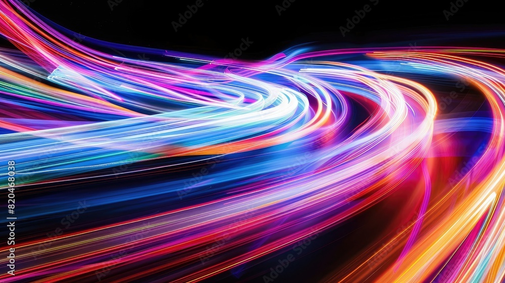 Abstract spectrum of light painting streaks on black background Abstract spectrum of light painting streaks on black background
