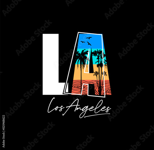Los Angeles  vector print for t-shirt