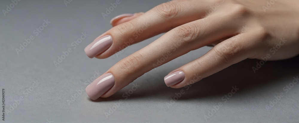 Closeup to woman hands with elegant neutral colors man Closeup to woman hands with elegant neutral colors man