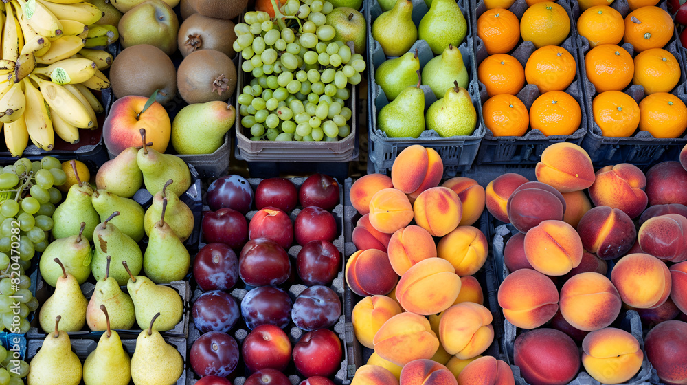 Fresh colourful fruit - Market stall - London Borough Market  geneative ai 