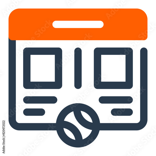 Scoreboard on Tennis Tournament Vector Icon Illustration