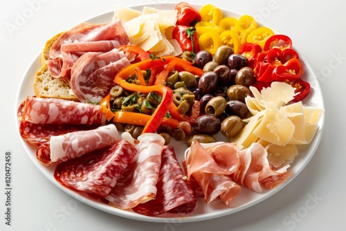 Exquisite Antipasti Platter with Marinated Olives and Roasted Peppers